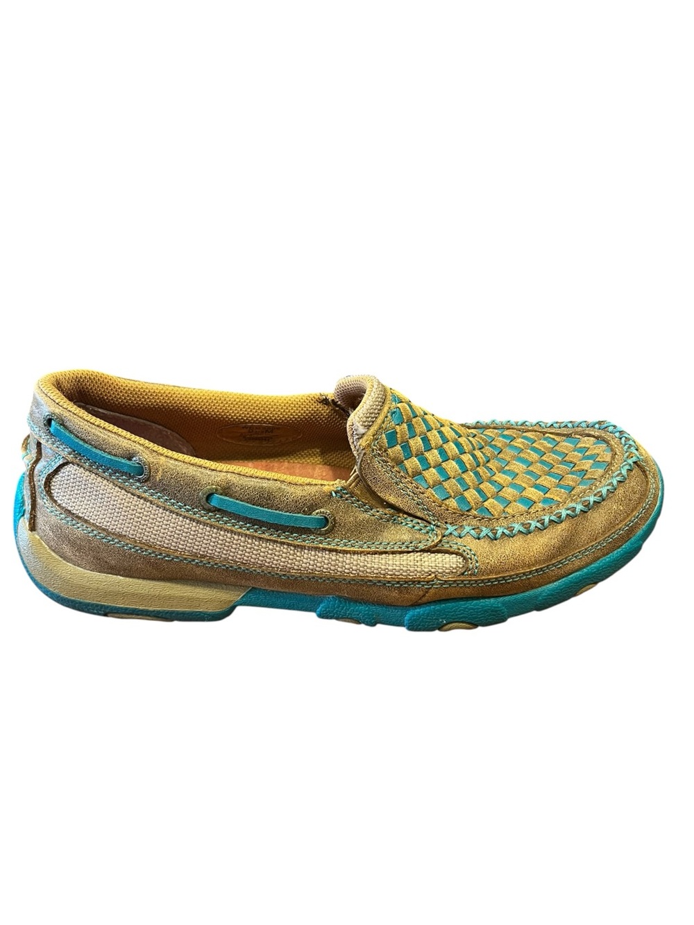 TWISTED X Brown/Turquoise Slip On Driving Mocs